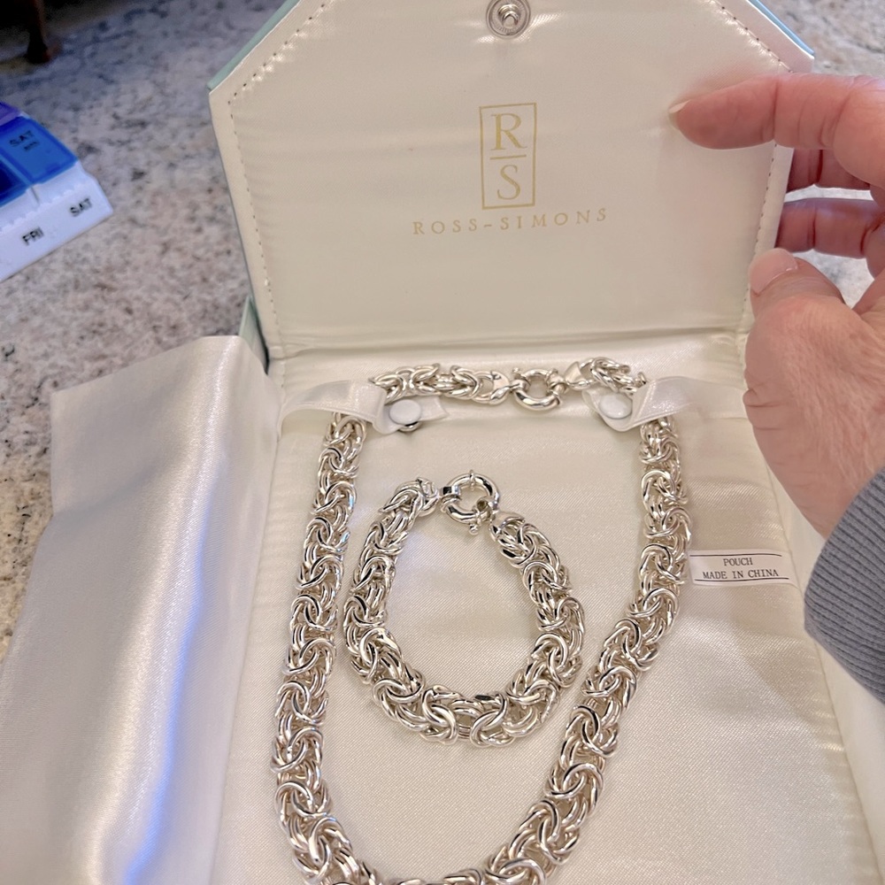 Italian Sterling Byzantine necklace and bracelet